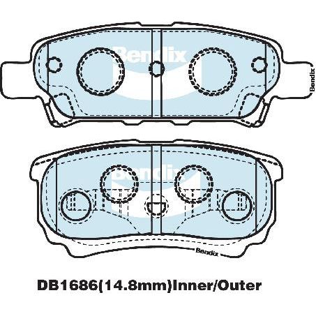 DB1686 GCT Bendix Brake Pad Set